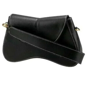 Elleme Black White Contrast Topstitch Bag